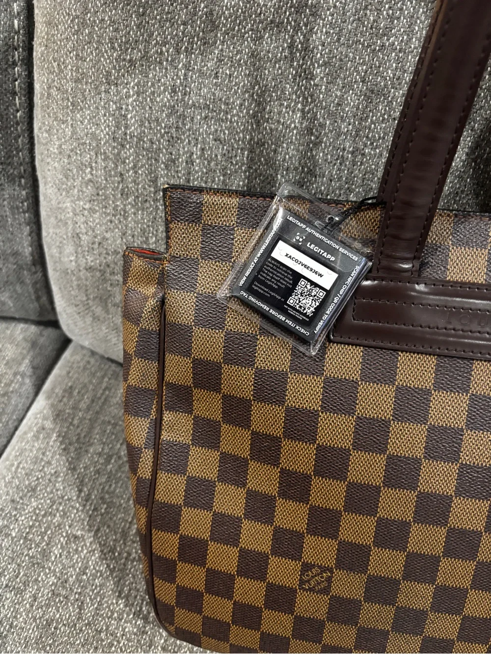 Louis Vuitton Damier Ebene Parioli PM Shoulder Tote Bag Authentic